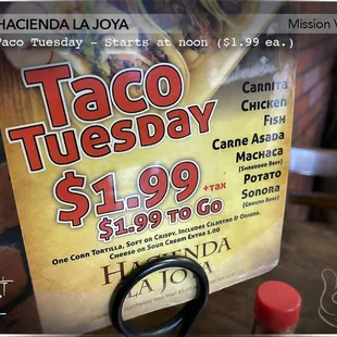 Taco Tuesday Specials