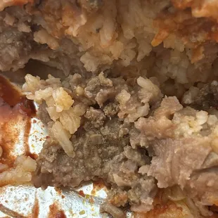 Grainy ground beef