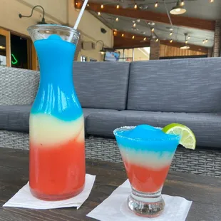 Red, White, and Blue Margaritas for 4th of July!