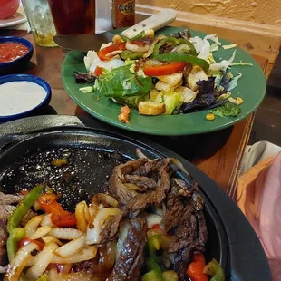 Excellent steak fajitas salad