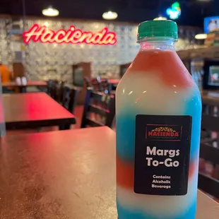 32 oz. Red, White, and Blue Frozen Margarita To Go! $16