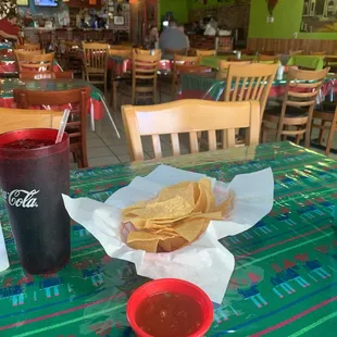 Complimentary chips and salsa