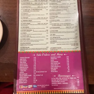 menu