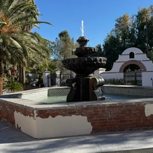 Fountain in courtyard.
