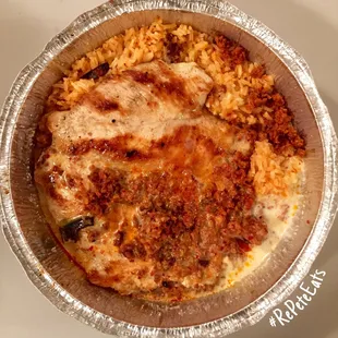 Chori Pollo (with cheese dip over rice - additional) - TO GO
