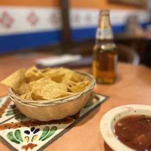 a bowl of tortilla and chips