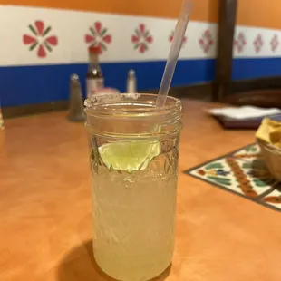 a glass of limeade