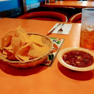 Chips and salsa. Perfect spice level.