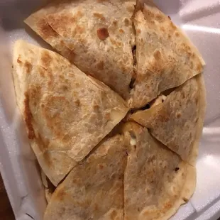 Chicken quesadillas- pretty thick!