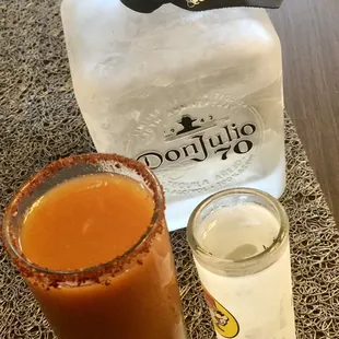 House made sangrita, over 30 tequilas to choice ! ! !