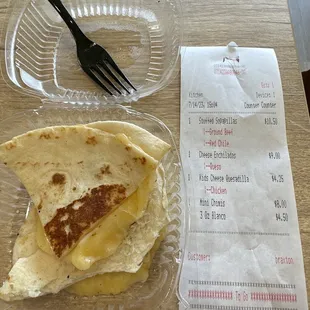 Chicken Quesadilla With No Chicken.