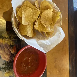 Chips and red salsa