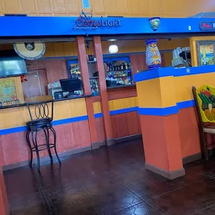Inside the restaurant.