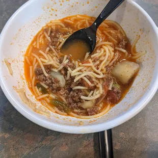 Fideo and ground beer