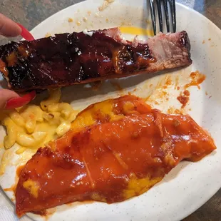 Enchilada  Pork rib Mac n cheese