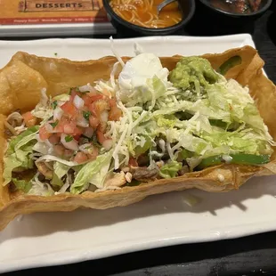 Fajita Salad with chicken and steak.