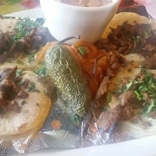 Mini beef (I think) street tacos