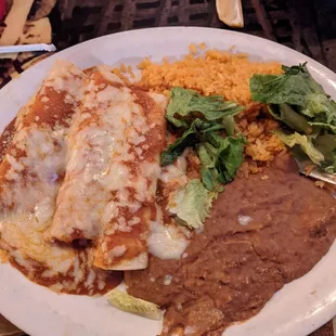Chicken enchilada plate