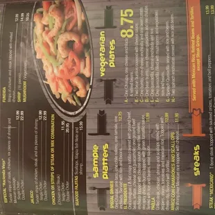 a menu for a mexican restaurant