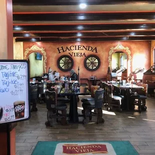 the dining area of a restaurant