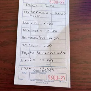 Prices