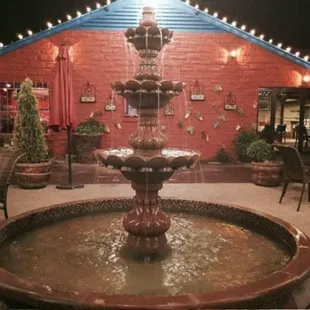 Outside of Hacienda Vista Bella at night.