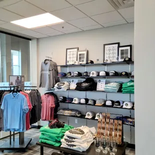 a view of a clothing store