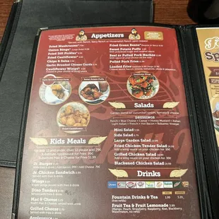 Appetizer menu