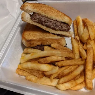 Burger and fries