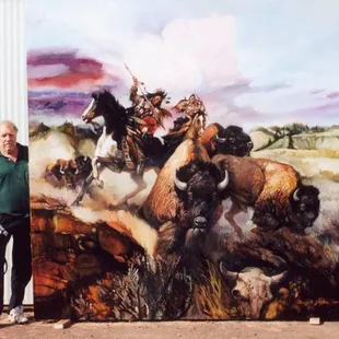 Corporate Art Consulting - Commissioned artwork for Iowa Beef Processing (now Tyson Foods) boardroom, Dakota Dunes, ND