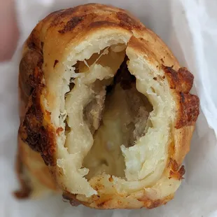 Ham and cheese croissant, inside