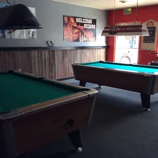 two pool tables