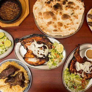 a variety of food on a table