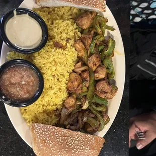 Chicken kebab plate