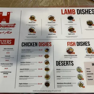 The menu