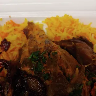 Hanith lamb over basmati rice- so delicious!