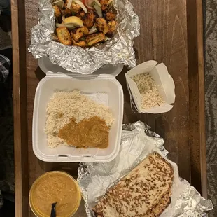 Chicken Tikka Coconut Beef Curry Peshwari Naan