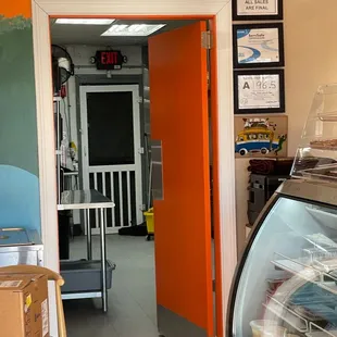 an orange door