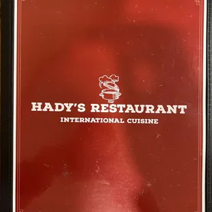 Hady&apos;s menu