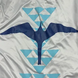 Light blue triangles bleeding into the dark blue.