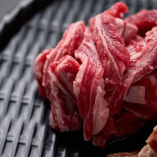 a close up of meat on a plate