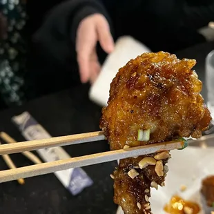 Fried chicken soy glaze