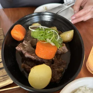 Sauteed Short Rib Strips Broccoli Oyster Mushrooms