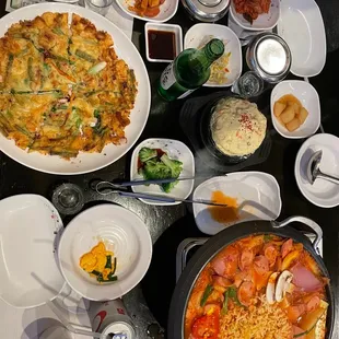 a table full of food