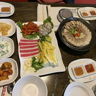 a variety of food on a table