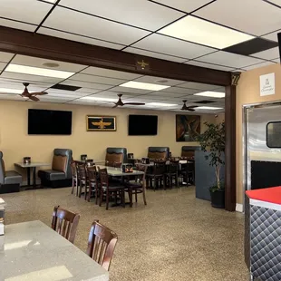 the dining area of the restaurant