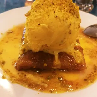 Baklava with Saffron Ice Cream. Delicious