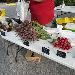 I didn't get a photo of the wonderful strawberries. But this was all that was left at closing time. It all looked so fresh.