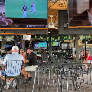 Outside dining and bar