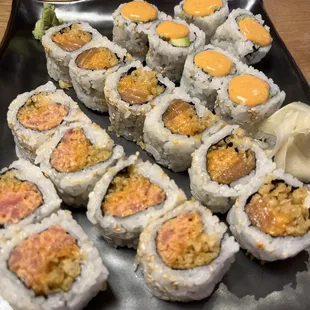 a plate of sushi